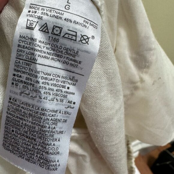 Old Navy Linen High Waisted Straight Pants PullOn Tie Dye Blend Neutral Pockets - Picture 12 of 16